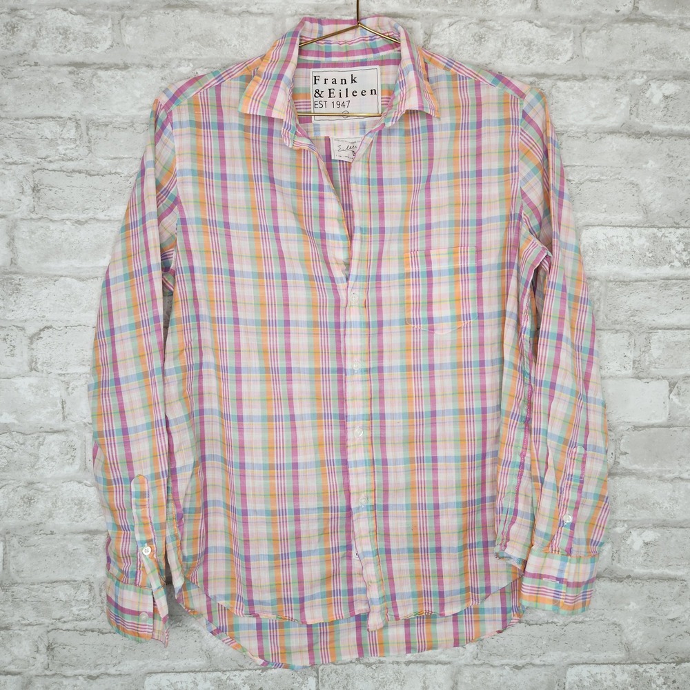 Frank & Eileen Eileen Plaid Button Down Shirt Coastal Preppy XXS